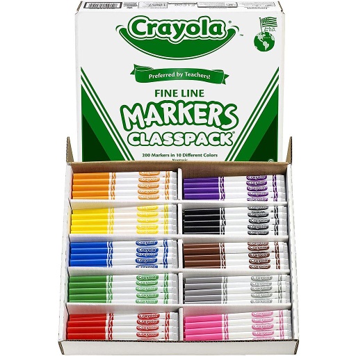 [588210 BIN] Crayola 200ct Fine Line Marker Classpack