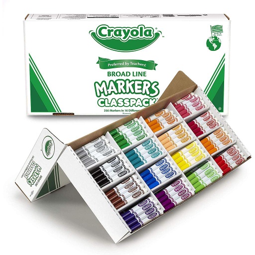 [588201 BIN] Crayola 256ct 16 Color Broad Line Marker Classpack