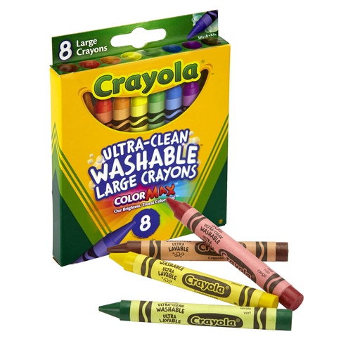 [3280 BIN] Large Size Ultra-Clean Washable Crayons  8 Colors