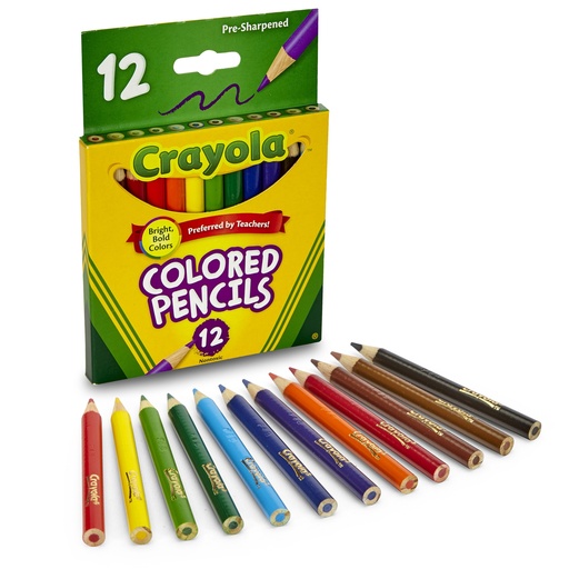 [4112 BIN] Short Colored Pencils  Pack of 12