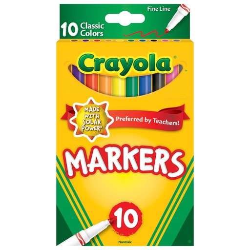[587726 BIN] Classic Colors Fine Line Markers Pack of 10