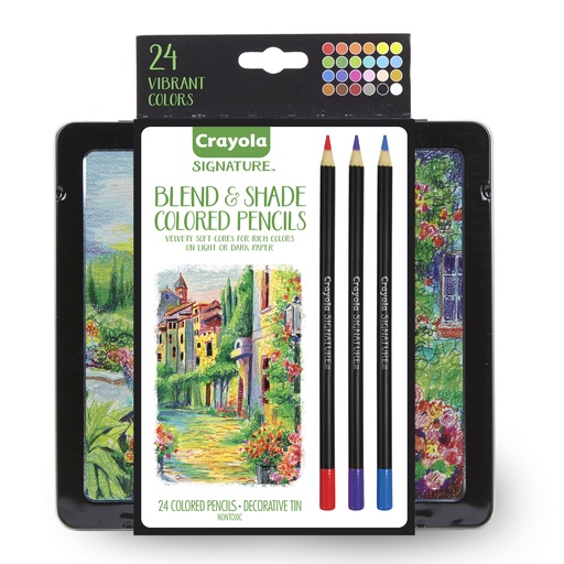 [682015 BIN] Signature Blend & Shade Colored Pencils in Tin Pack of 24