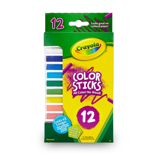 [682312 BIN] Color Sticks Woodless Colored Pencils 12 Count