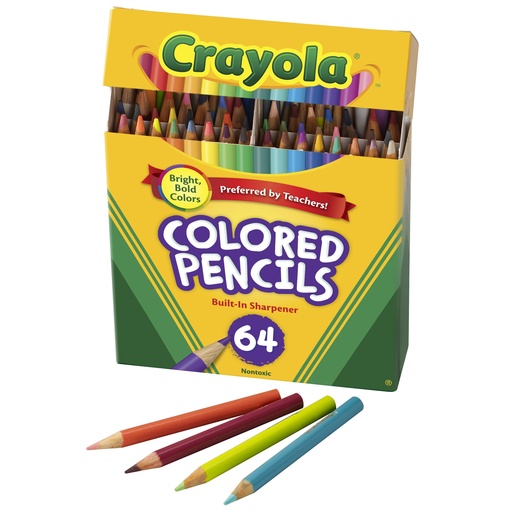 [683364 BIN] Short Colored Pencils 64 Count with Sharpener