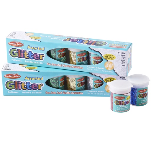 [41012 CLI] .75 oz. Shakers Assorted Colors Glitter Pack of 12