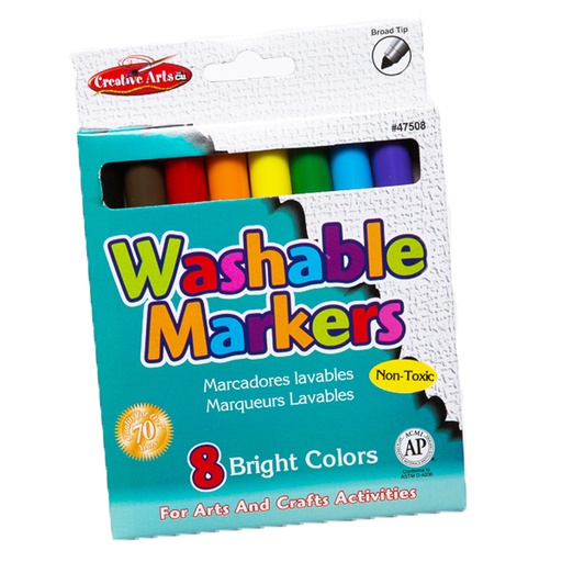 [47508 CLI] Washable Assorted Markers Broad Tip Pack of 8