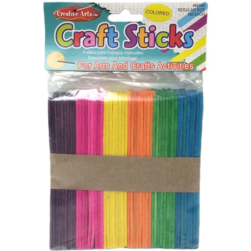 [66580 CLI] Regular Size Colored Craft Sticks Bag of 150