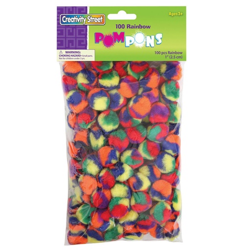 [AC811030 PAC] Color Splash 1" Pom Pons 100 Pieces