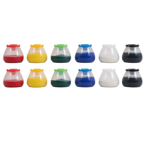 [CE10002-2 CTU] No Spill No Tip Paint Pots Set of 12 in 6 colors