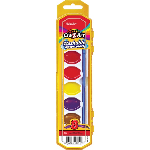 [1065172 CZA] Washable Watercolors with Brush 8 Colors
