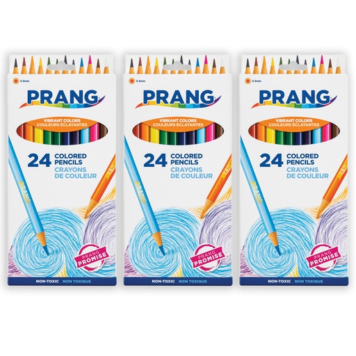 [22240-3 DIX] Thick Core 3.3 mm Colored Pencils 3 Packs of 24 Colors