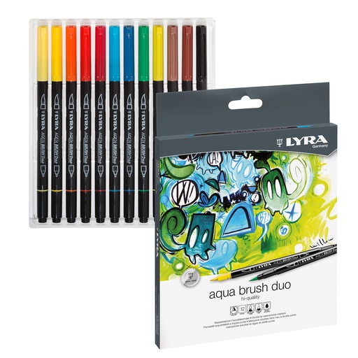 [L6521120 DIX] Aqua Brush Duo Art Markers 12 Colors