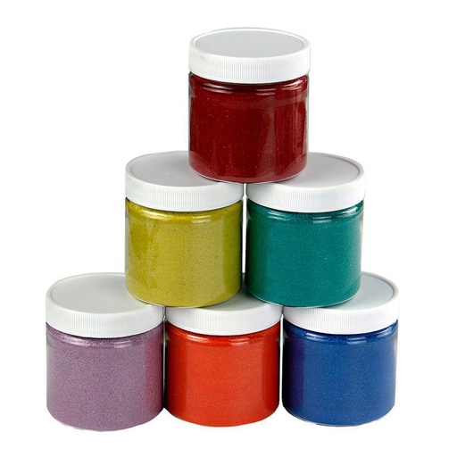 [29606 HG] 6 Color 6 oz. Jars Colored Sand