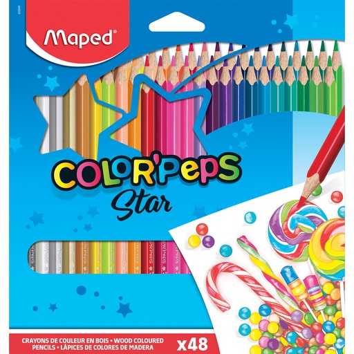 [832048ZV MAP] Color'Peps Triangular Colored Pencils Pack of 48