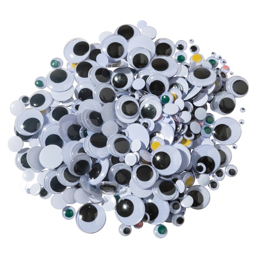 [AC343901 PAC] Multi-Color Assorted Wiggle Eyes Classroom Pack 500 Pieces