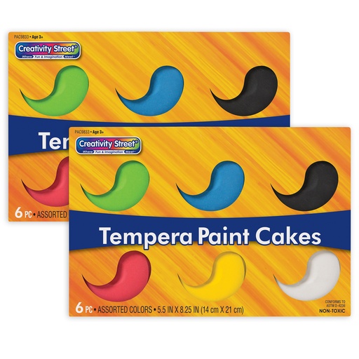 [AC9833-2 PAC] Tempera Cakes 2 Sets of 6 Colors