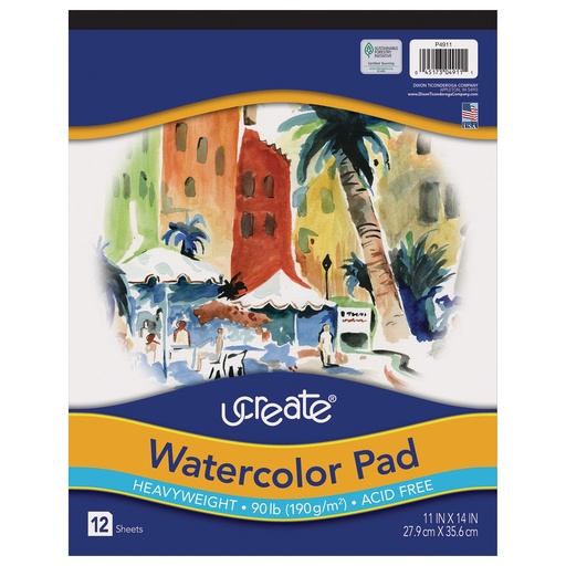 [4911 PAC] 11" x 14" 90 lb. Watercolor Pad