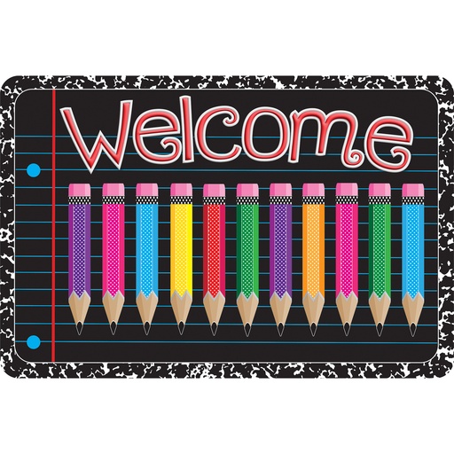 [91540 ASH] Colored Pencils Welcome Mat 15.5" x 23.5"