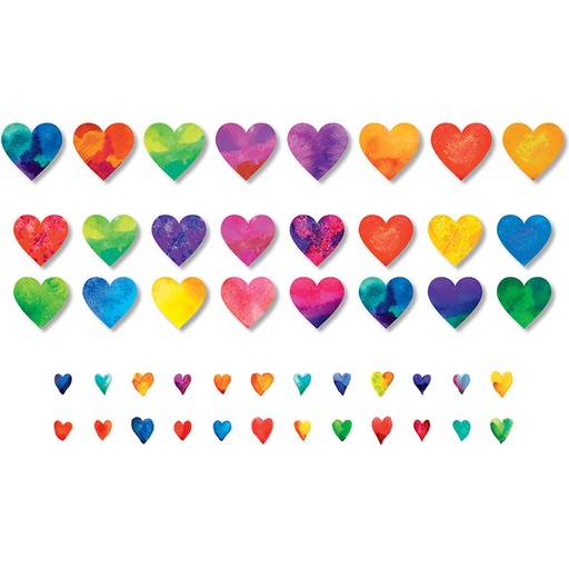 [3215 NS] Watercolor Hearts Accents Pack of 48