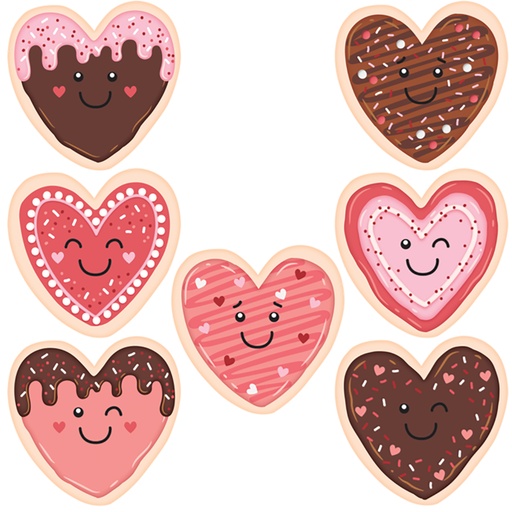[6951 TCR] Frosted Heart Cookies Accents