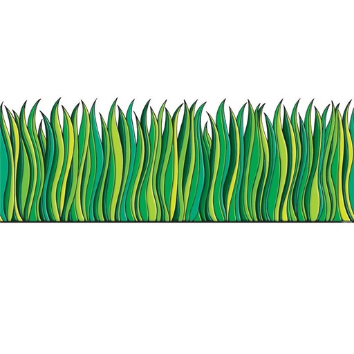 [654937 SC] Tall Green Grass Jumbo Border