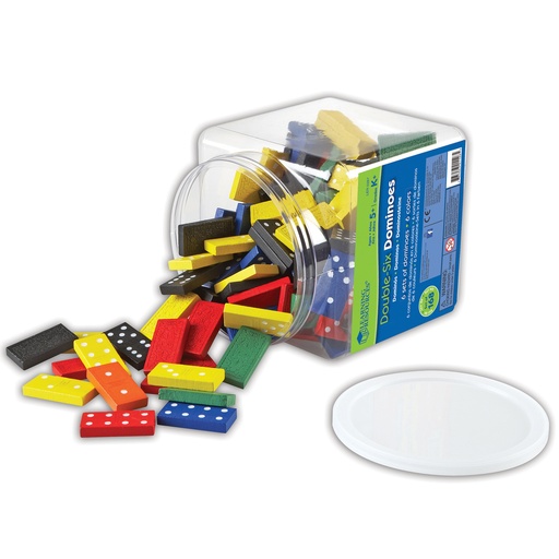 [0287 LER] Double-Six Colored Dominoes in a Bucket Set of 168