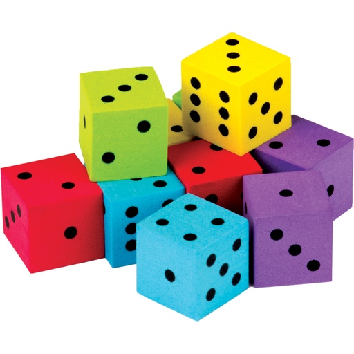 [20808 TCR] Foam Colorful Dice Pack of 20