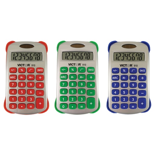 [910-3 OIC] Colorful 8 Digit Handheld Calculators Pack of 3
