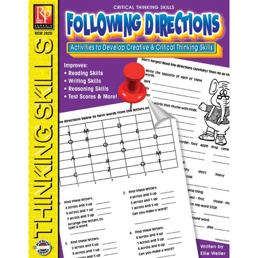 [202D REM] Critical Thinking Skills, Following Directions Activity Book