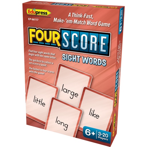 [66117 EP] Four Score Card Game: Sight Words