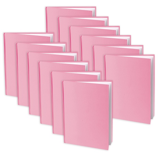 [10713-12 ASH] Pink Hardcover Blank Books 8" x 6" Portrait 12ct
