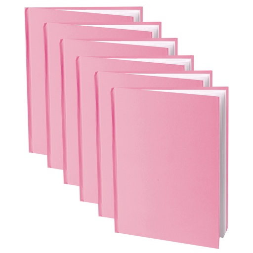 [10715-6 ASH] Pink Hardcover Blank Books  8.5" x 11" Portrait 6ct