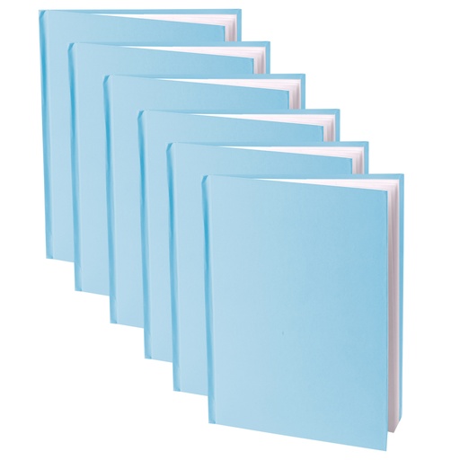 [10716-6 ASH] Blue Hardcover Blank Books  8.5" x 11" Portrait 6ct