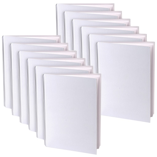 [10717-12 ASH] White Blank Hardcover Books 5" x 4" Portrait 12ct