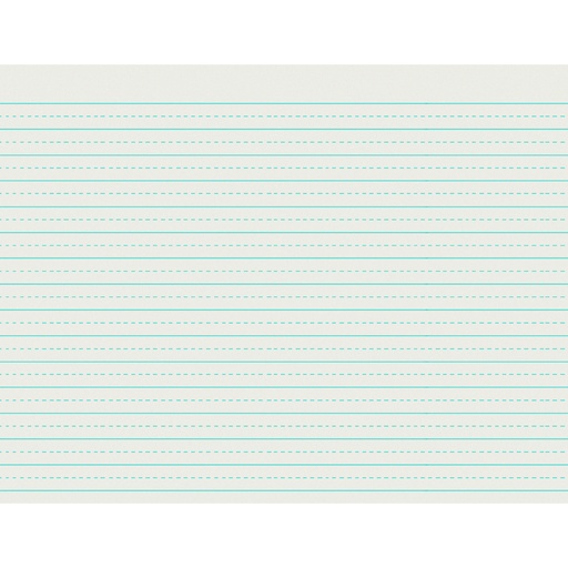 [2623 PAC] 11" x 8 1/2" Alternate Dotted 1/2" x 1/4" Ruled Long Newsprint Handwriting Paper 500 Sheets