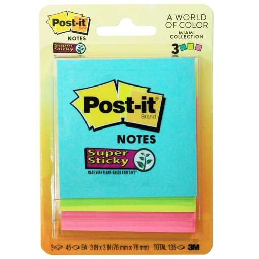 [3321SSAN MMM] Marrakesh Collection 3" x 3" Super Sticky Notes 3 Pads