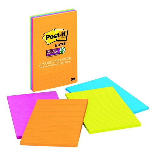 [4621SSAU MMM] Rio de Janeiro Collection  4 x 6 Super Sticky Notes 4 Pads