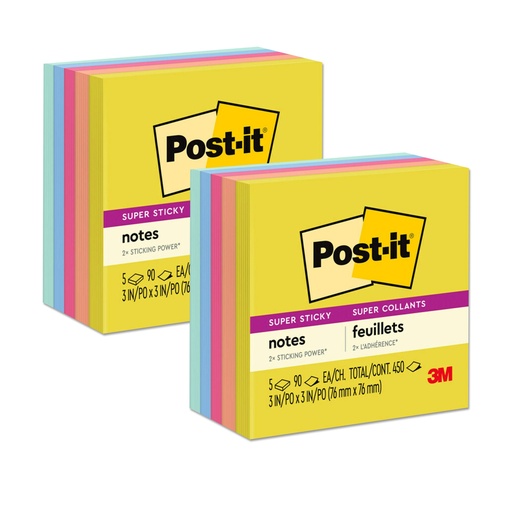 [6545SSJOY-2 MMM] Summer Joy Collection 3x3 in Super Sticky Notes 10 Pads