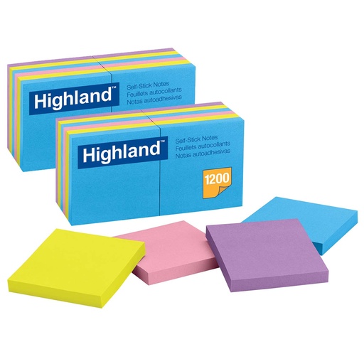 [6549B-2 MMM] Assorted 3" x 3" Self-Stick Removable Notes 24 Pads