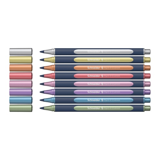 [ML05011502 PSY] Assorted Schneider Metallic Rollerball Paint-It 050 8 Colors