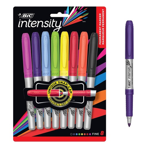 [GPMAP81 BIC] Fine Point Marking™ Permanent Marker Assorted Colors Pack of 8