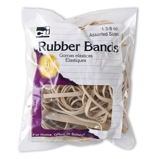 [56381 CLI] Assorted Sizes Rubber Bands 1 3/8 oz. bag