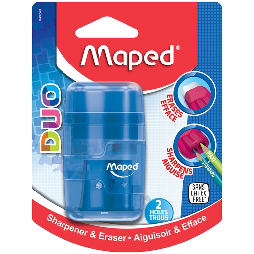 [049249 MAP] Assorted Connect DUO 2 Hole Sharpener / Eraser Combo