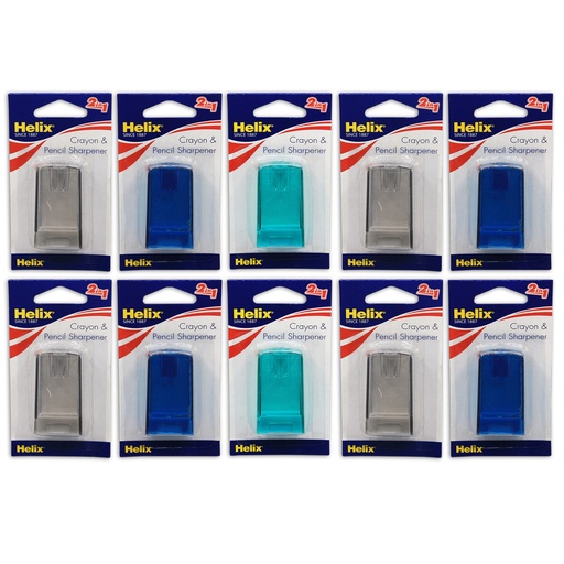 [37112-10 MAP] Crayon & Pencil 2-Hole Canister Sharpener Pack of 10