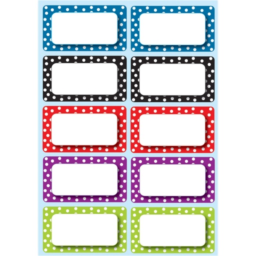 [10118 ASH] Die-Cut Magnetic Colorful Dots Labels/Nameplates 10 Pieces