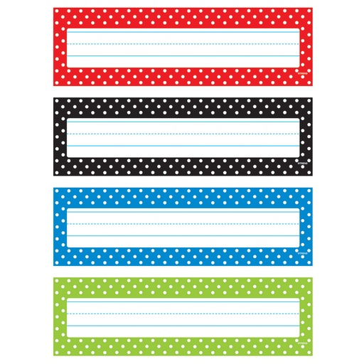 [69951 T] Polka Dots Desk Toppers® Name Plates Variety  Pack 32 ct