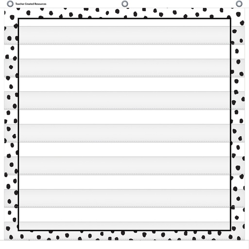 [20103 TCR] Black Painted Dots on White 7 Pocket Chart