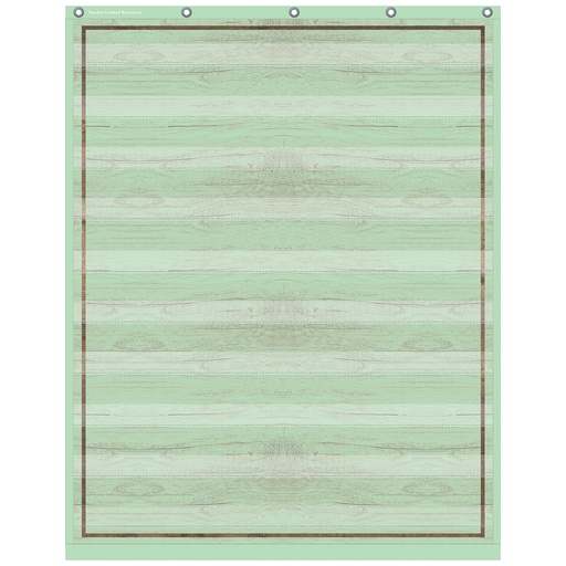 [20329 TCR] Mint Painted Wood Design 10 Pocket Chart