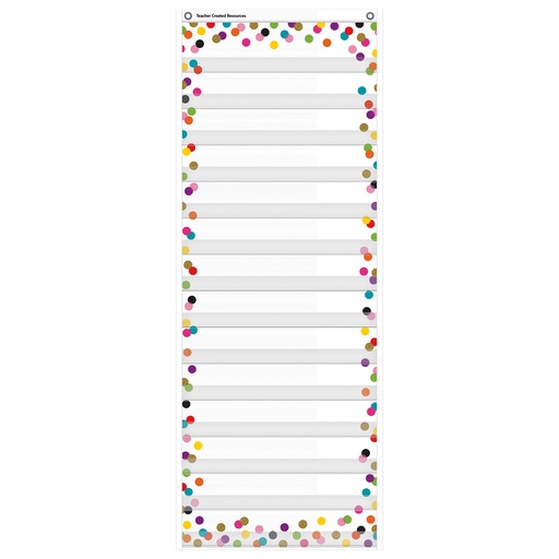 [20330 TCR] Confetti 14 Pocket Daily Schedule Pocket Chart