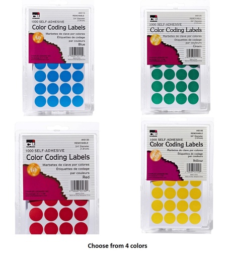 Color Coding Self-Adhesive Dots Box of 1000